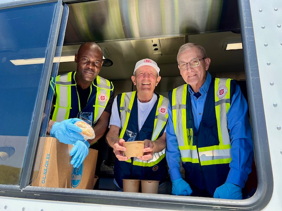 Volunteers smiling