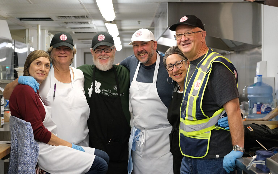 Volunteers smiling